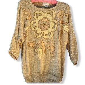 Vintage Adolfo Collectibles 3/4 Sleeve Sweater